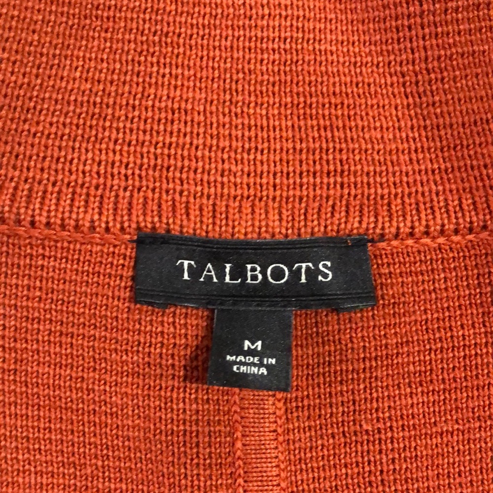 TALBOTS Women's Orange Cardigan Sweater Jacket - Picture 2 of 10